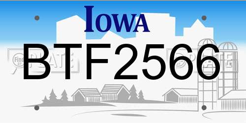 BTF2566 Iowa License Plate