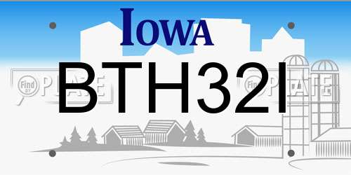 BTH32I Iowa License Plate