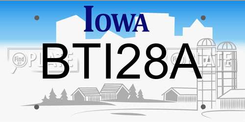 BTI28A Iowa License Plate