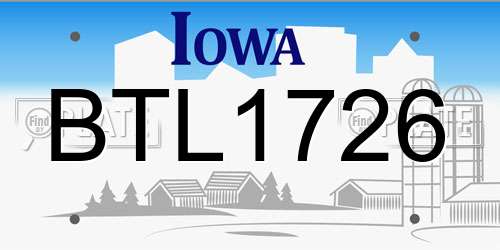 BTL1726 Iowa License Plate