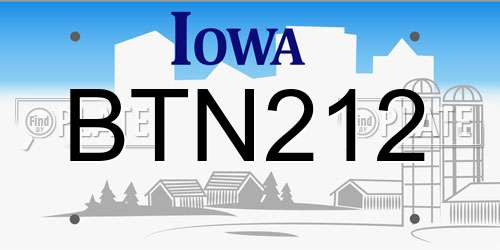 BTN212 Iowa License Plate