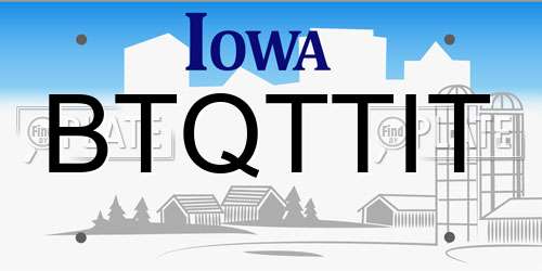 BTQTTIT Iowa License Plate