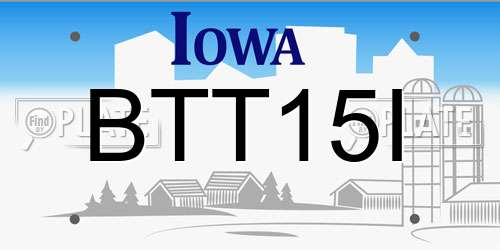 BTT15I Iowa License Plate