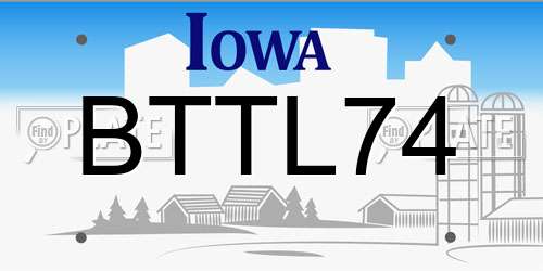 BTTL74 Iowa License Plate