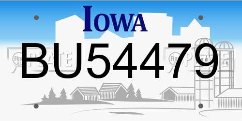 BU54479 Iowa License Plate