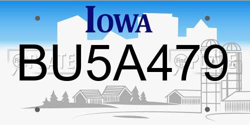 BU5A479 Iowa License Plate
