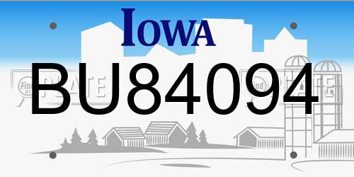 BU84094 Iowa License Plate
