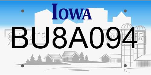 BU8A094 Iowa License Plate