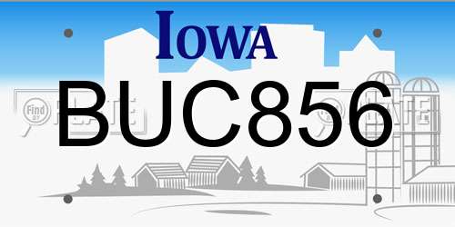 BUC856 Iowa License Plate