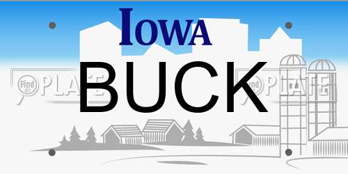 BUCK Iowa License Plate