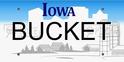 BUCKET Iowa License Plate