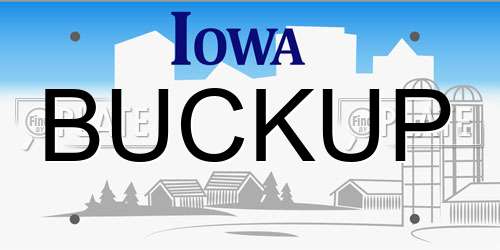 BUCKUP Iowa License Plate