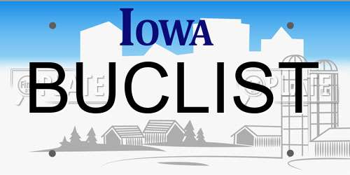 BUCLIST Iowa License Plate