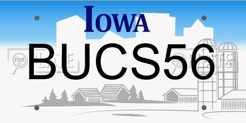 BUCS56 Iowa License Plate