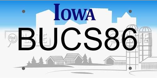 BUCS86 Iowa License Plate