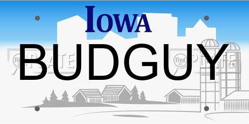 BUDGUY Iowa License Plate