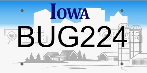 BUG224 Iowa License Plate