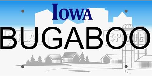 BUGABOO Iowa License Plate