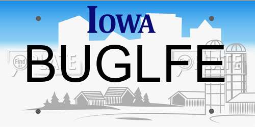 BUGLFE Iowa License Plate