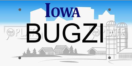 BUGZI Iowa License Plate