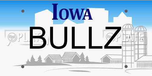 BULLZ Iowa License Plate