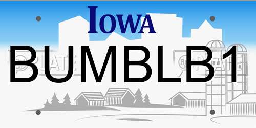 BUMBLB1 Iowa License Plate