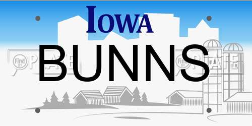 BUNNS Iowa License Plate