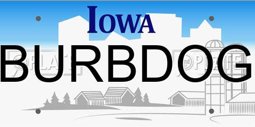 BURBDOG Iowa License Plate