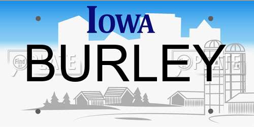 BURLEY Iowa License Plate