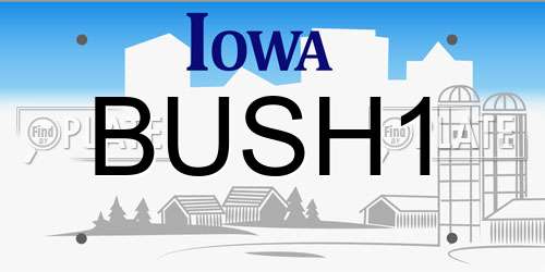 BUSH1 Iowa License Plate