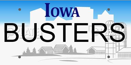 BUSTERS Iowa License Plate