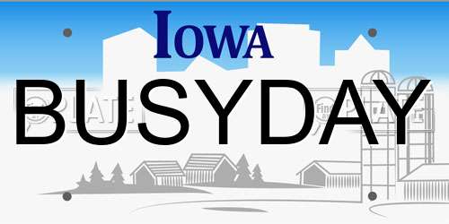 BUSYDAY Iowa License Plate