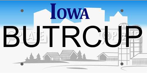 BUTRCUP Iowa License Plate