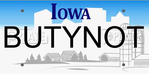 BUTYNOT Iowa License Plate