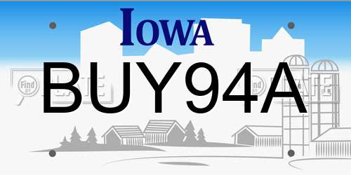 BUY94A Iowa License Plate