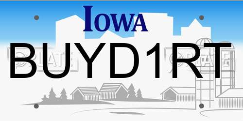 BUYD1RT Iowa License Plate