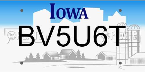 BV5U6T Iowa License Plate