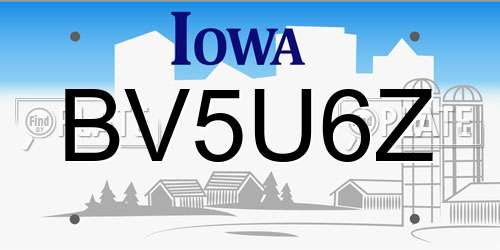 BV5U6Z Iowa License Plate