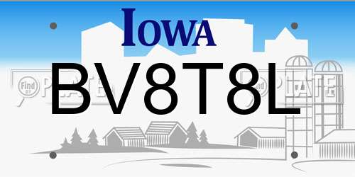 BV8T8L Iowa License Plate