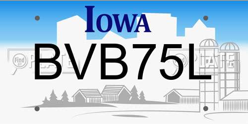 BVB75L Iowa License Plate