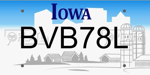 BVB78L Iowa License Plate