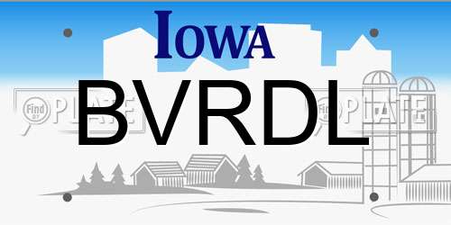 BVRDL Iowa License Plate