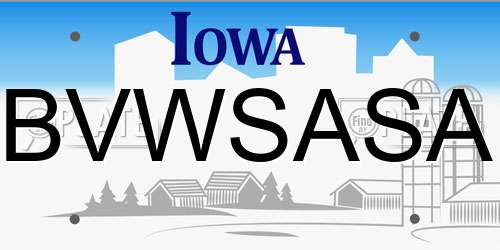 BVWSASA Iowa License Plate