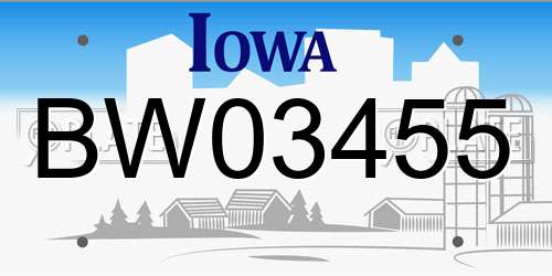BW03455 Iowa License Plate