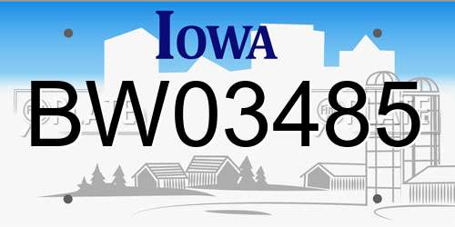 BW03485 Iowa License Plate