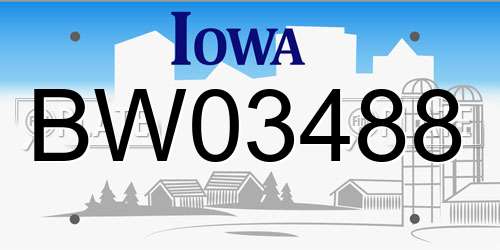 BW03488 Iowa License Plate