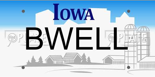 BWELL Iowa License Plate