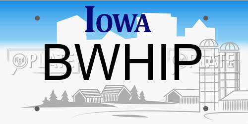 BWHIP Iowa License Plate