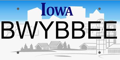 BWYBBEE Iowa License Plate