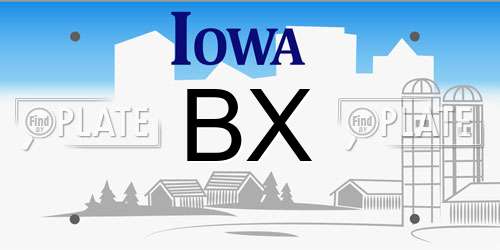 BX Iowa License Plate